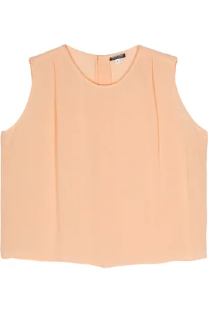 Giorgio Armani Blusa de seda con detalle plisado 1990