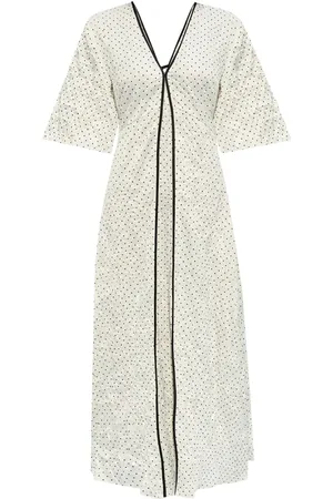 Ganni Vestido midi con estampado de lunares