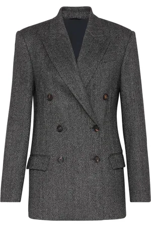 Brunello Cucinelli Blazer con doble botonadura y estampado de espiga