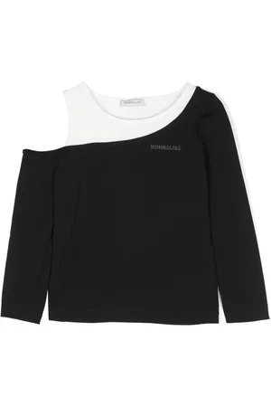 MONNALISA Playera asimétrica con logo engomado