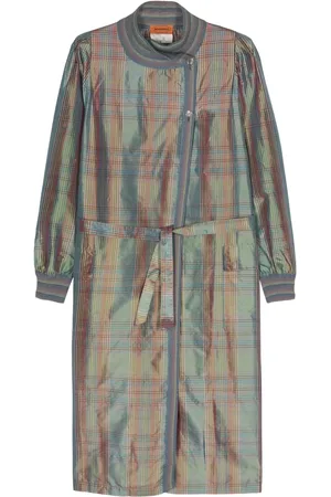Missoni Abrigo de seda con motivo de cuadros 1970