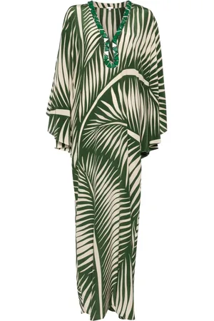 JOHANNA ORTIZ Vestido estilo caftán de seda Tropicanita