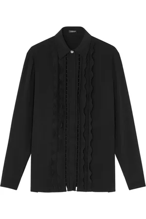 VERSACE Camisa de seda con volantes