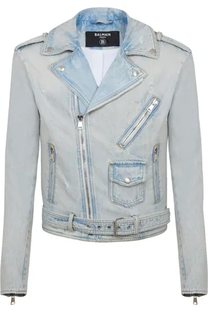 Balmain Chamarra biker de mezclilla