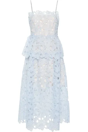 Self-Portrait Vestido midi con bordado floral