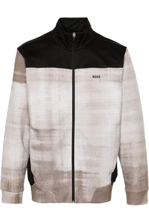 HUGO BOSS Chamarra deportiva con estampado abstracto