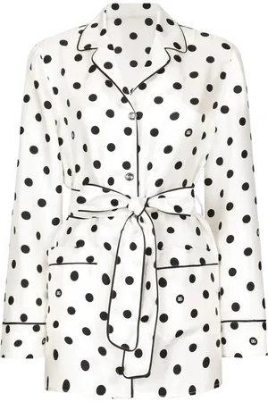 Dolce & Gabbana Camisa de pijama de seda con motivo de lunares