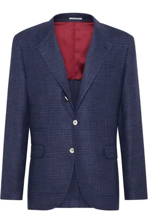 Brunello Cucinelli Blazer con botones y cuadros estampados