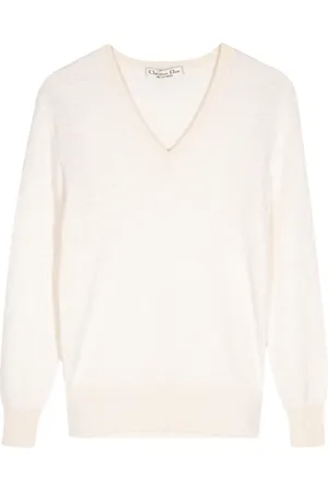 Dior Suéter de tejido fino con cuello en V 1990-2000