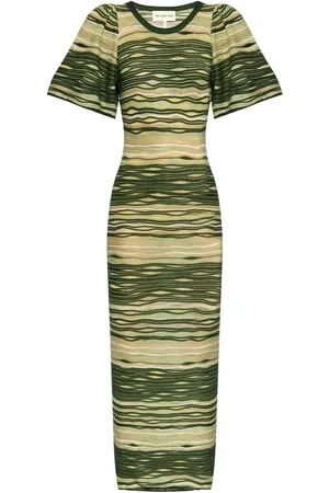Munthe Vestido largo tejido con motivo de rayas