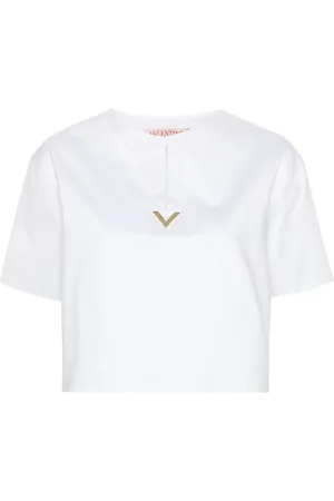 VALENTINO GARAVANI Playera corta con placa en V