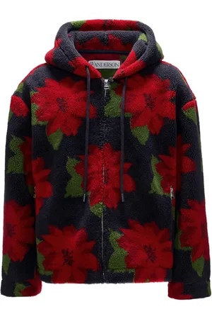 J.W.Anderson Chamarra con capucha y estampado floral