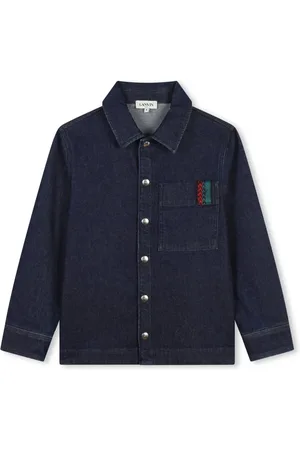 Lanvin Chamarra de mezclilla con logo estampado
