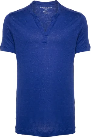 Majestic Playera con efecto melange y cuello en V