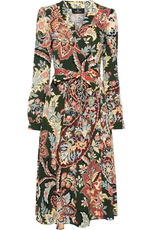 Etro Vestido midi con diseño cruzado