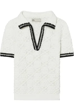 Tory Burch Playera tipo polo de tejido calado
