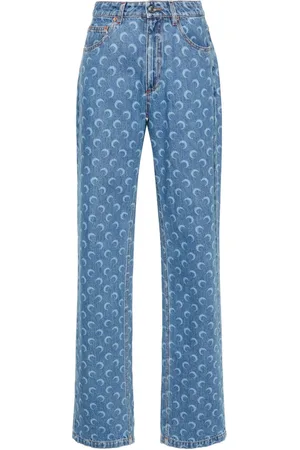 Marine Serre Jeans rectos con tiro alto