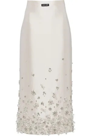 Miu Miu Falda midi con detalles florales