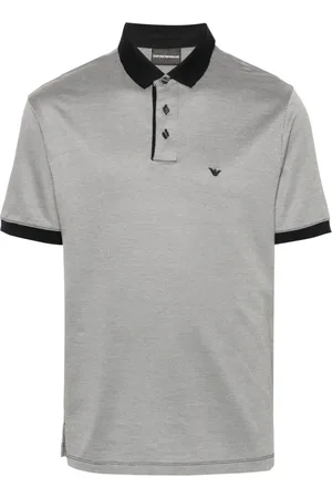 Emporio Armani Playera tipo polo con logo bordado y motivo de rayas