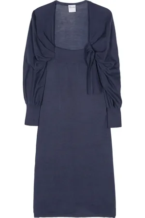 VALENTINO GARAVANI Vestido midi con diseño tejido 2000