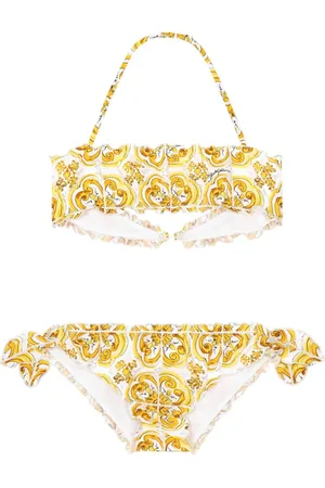 Dolce & Gabbana Bikini con volantes y estampado Mayólica