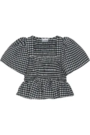 Ganni Blusa con cuadros estampados