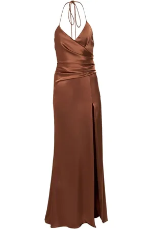 Carolina Herrera Vestido de fiesta satén con cuello halter