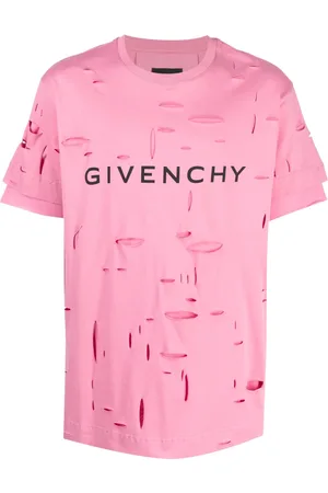 Givenchy Playeras rasgados con logo