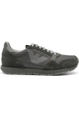 Emporio Armani Tenis con agujetas y parche del logo