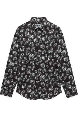Msgm Camisa con rosas estampadas pixeladas