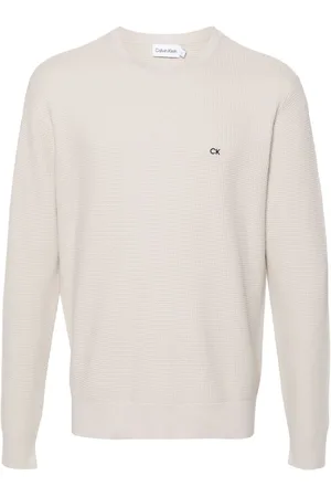 Calvin Klein Suéter de tejido gofrado con logo bordado