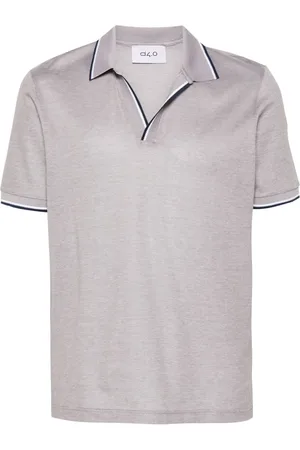 D4.0 Playera tipo polo con rayas en los bordes