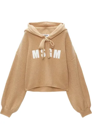 Msgm Suéter con capucha y logo bordado