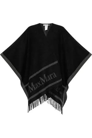 Max Mara Capa con letras del logo y flecos