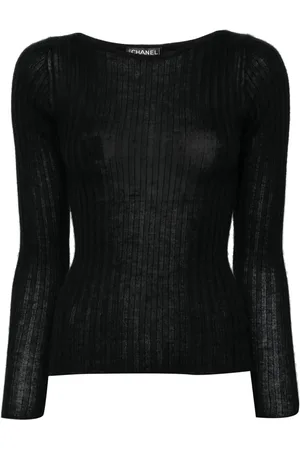 CHANEL Suéter tejido de canalé 1997