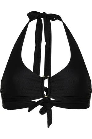 Heidi Klein Top de bikini texturizado con cuello halter