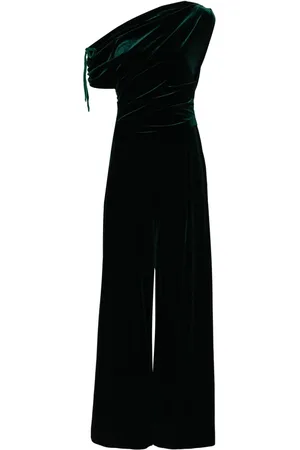 TALBOT RUNHOF Jumpsuit de terciopelo con detalle fruncido