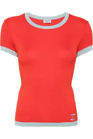 CHANEL Playera con ribete en contraste 1998