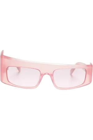 GCDS Lentes de sol con armazón geométrica transparente