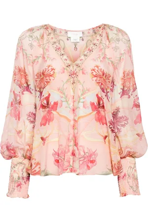 Camilla Blusa de gasa con estampado floral