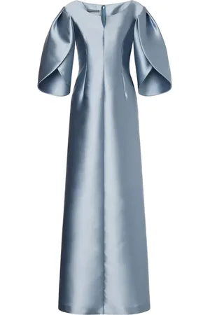 Alberta Ferretti Vestido de fiesta satinado con mangas farol