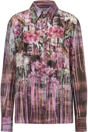 Alberta Ferretti Camisa de seda con estampado floral