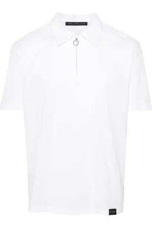 LOW BRAND Playera tipo polo de piqué con cierre