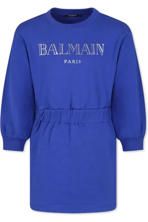 Balmain Vestido estilo sudadera con logo bordado