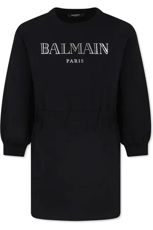 Balmain Vestido estilo sudadera con logo bordado
