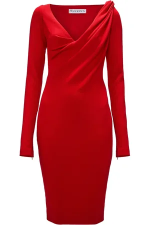 J.W.Anderson Vestido midi con cuello en V