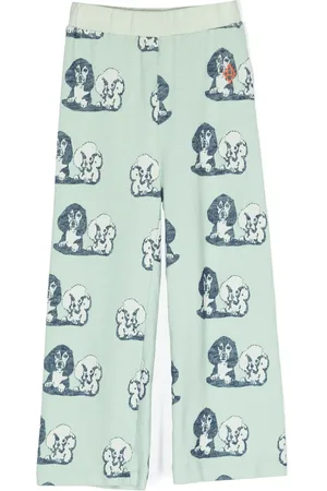 The Animals Observatory Pantalones rectos con perros estampados