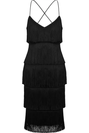 Moschino Vestido con espalda abierta y detalle de flecos