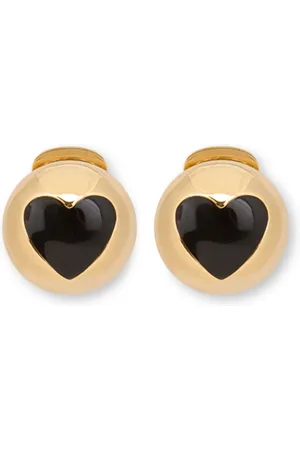 Moschino Aretes con corazones estampado