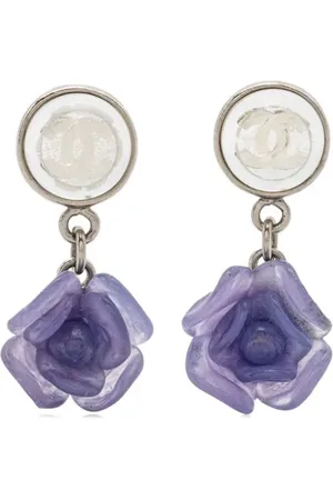 CHANEL Aretes con dije de flor camelia 2001